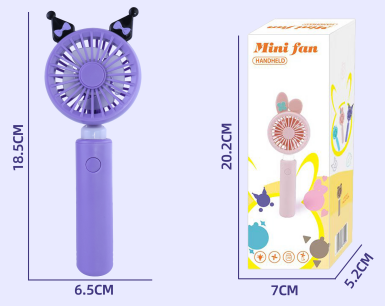 Kuromi Desktop Handheld Clip-on Small Fan (with Light)
