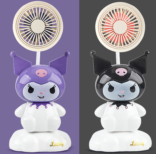 Kuromi Charging Fan (with Lighted Pen Holder & Pencil Sharpener)