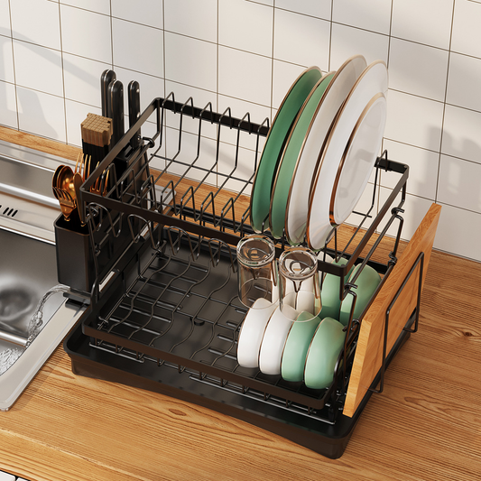 Snap-fit double-layer dish rack